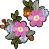 Panduro Hobby Iron-on tygmärke rosa blommor i 2 storlekar med massor av detaljer 2 st. 65×75 mm & 48×53 mm | Iron-Ons