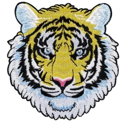 Panduro Hobby Iron-on tygmärke stort glänsande tigerhuvud, Ø85 mm | Iron-Ons