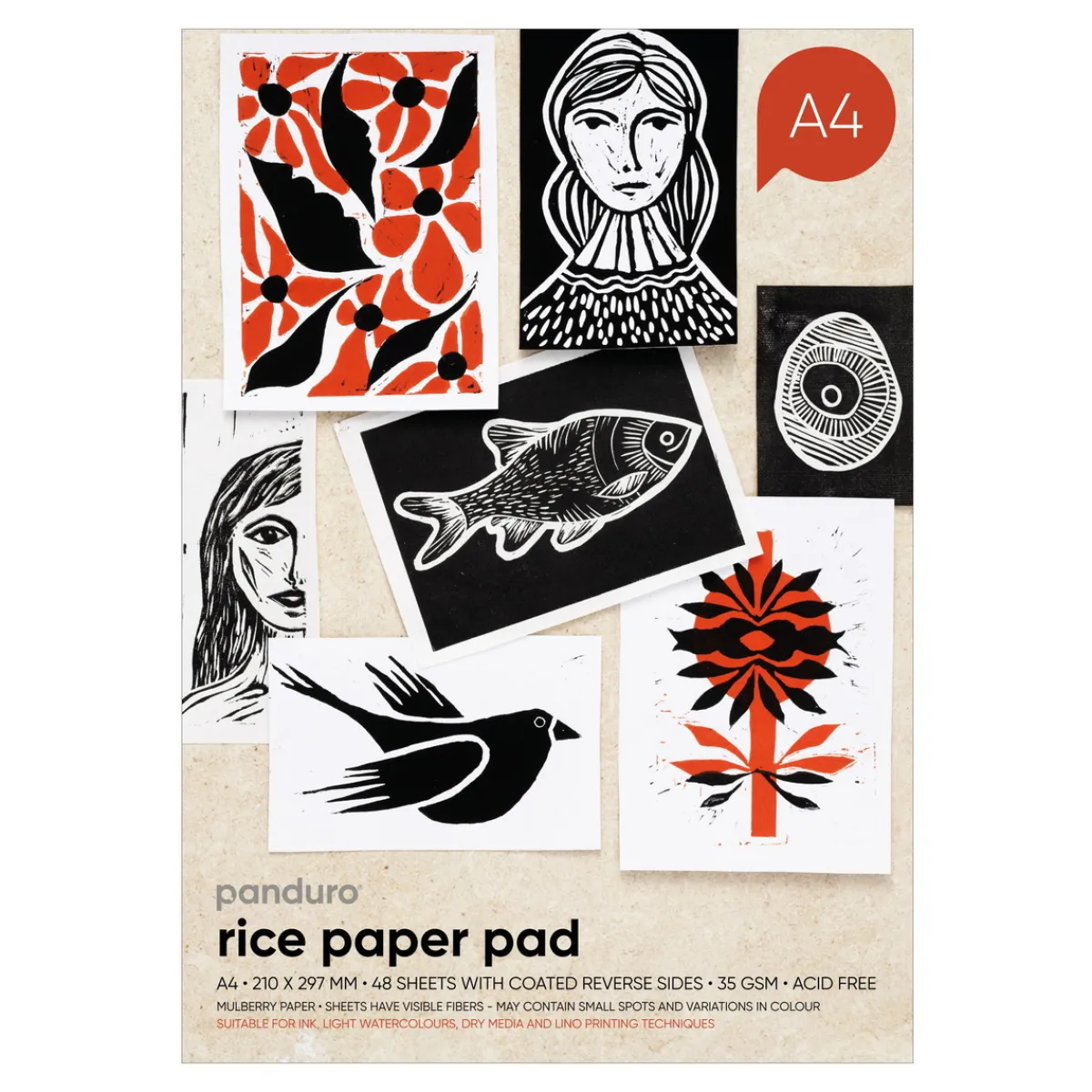 Panduro Hobby Japanpapper block A4 (210×297 mm), 48 ark, 35 g/m² | Block