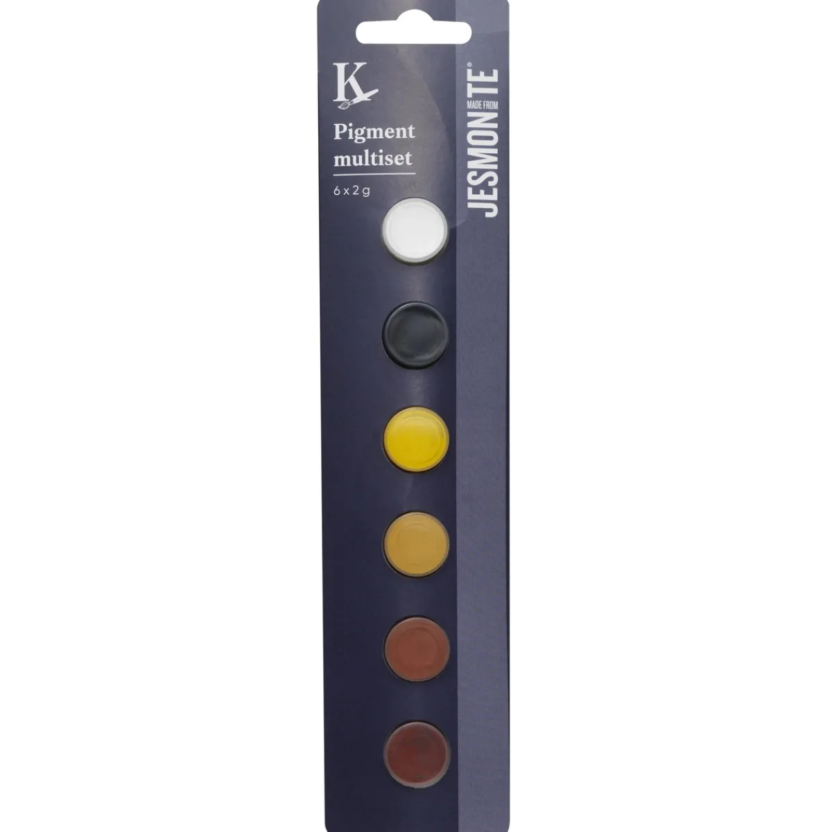 Kreatima Jesmonite Pigment Set Natural 6×2 g – färga Jesmonite under gjutningsprocessen