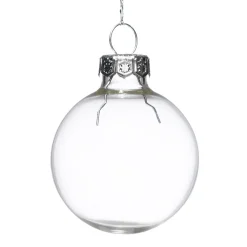 Decoris Julgranskulor av glas, små transparenta julkulor, 16 st. Ø3,5 cm | Julgranskulor
