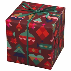 Panduro Design Julpapper 10 meters rulle, 57 cm bred – grafiskt mönster med klassisk jul | Present- & Julklappspapper