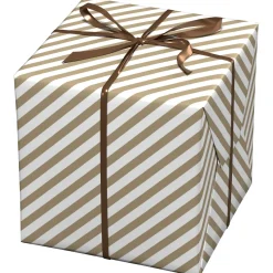 Panduro Design Julpapper 10 meters rulle, 57 cm bred – vitt papper med guldrandigt motiv (ej metallic)