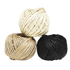 Panduro Hobby Jutesnöre, 3×25 meter snöre i 3 olika färger, 2 mm tjockt