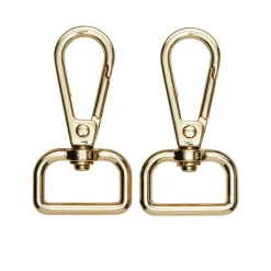 Panduro Hobby Karbinhakar karbinlås för axelrem 2-pack, guldfärgad 50×25 mm, 20 mm öppning