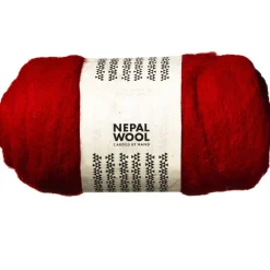 Nepal Wool Kardad ull 150 g röd