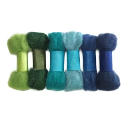 Nepal Wool Kardad ull sats 6x2g blå/grön
