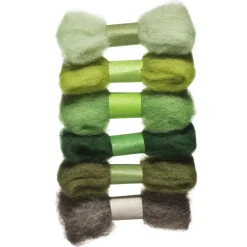 Nepal Wool Kardad ull sats 6x2g gröna