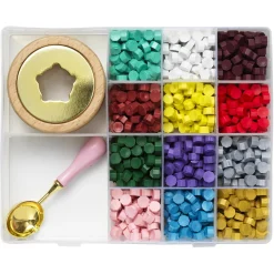 Panduro Hobby Kit med 12×3 gram vax, sked och hållare för att skapa vackra lacksigill