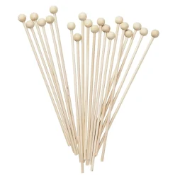Panduro Hobby Klubbpinnar godisklubbor med kula, av ljust trä. 20-pack, längd 16 cm | Redskap & Tillbehör