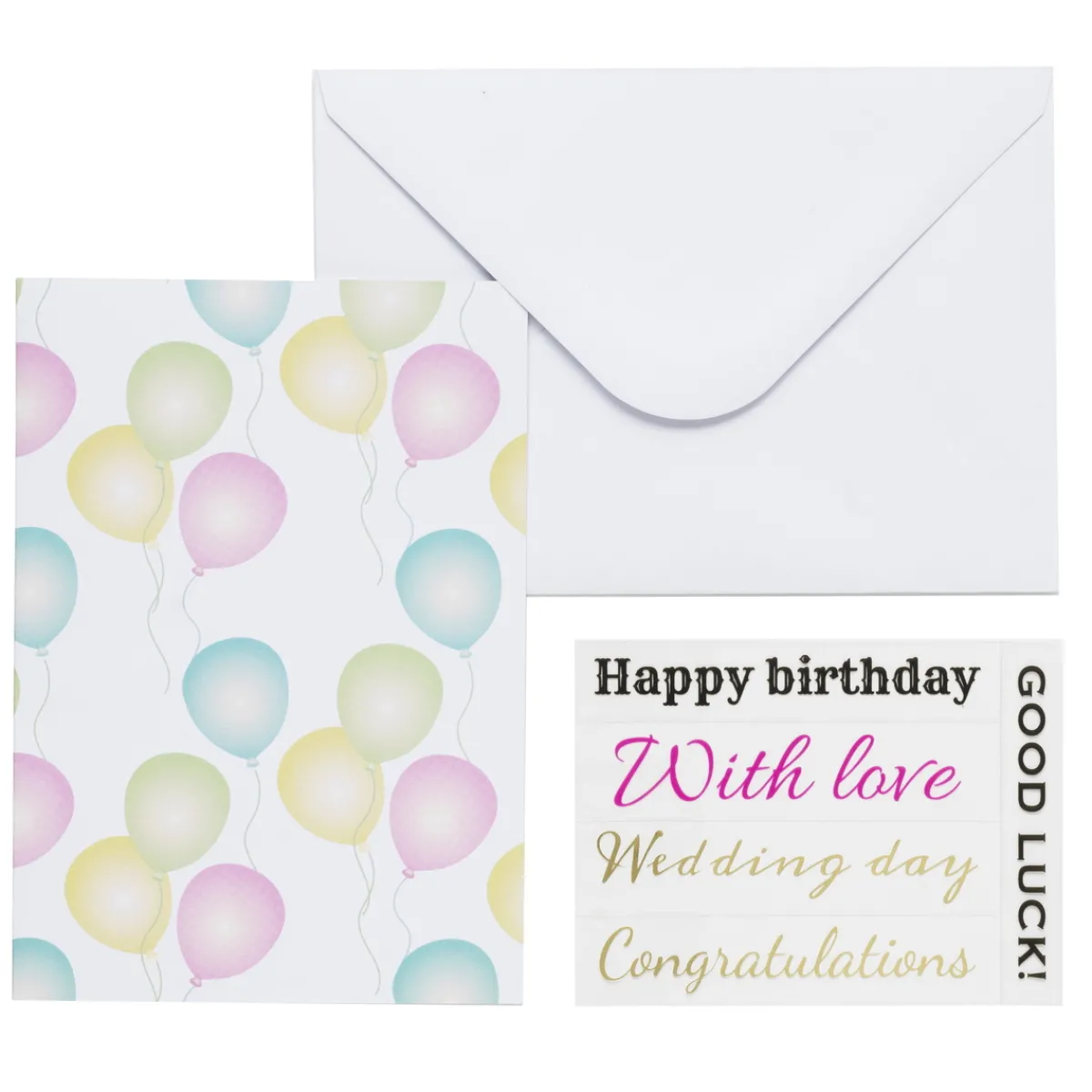 Panduro Design Kortkit A5 (105×148 mm) med kuvert & stickers – Ballong | Kort