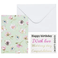 Panduro Design Kortkit A5 (105×148 mm) med kuvert & stickers – Blomster