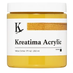 Kreatima Acrylic akrylfärg 250 ml – Yellow Ochre PY 42 | Akrylfärger