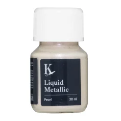 Kreatima Liquid Metallic 30 ml, vattenbaserad metallicfärg – Pearl | Hobbyfärger