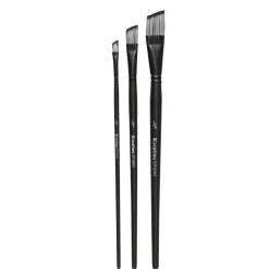 Kreatima pensel Studio Flat Slant 3-pack, #1/4, 1/2, 3/4 – syntetpenslar, snedskuret borst | Konstnärspenslar Akryl