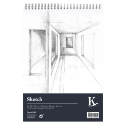Kreatima Sketch spiralbundet skissblock A4 – 210×297 mm, 50 ark, 120g/m² | Block