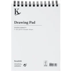 Kreatima Studio Drawing spiralbundet ritblock F1 (160x220 mm), 50 ark, 150 g/m² | Block