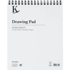 Kreatima Studio Drawing spiralbundet ritblock F3 (220x270 mm), 50 ark, 150 g/m²