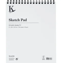 Kreatima Studio Sketch spiralbundet skissblock F3 (220x270 mm), 100 ark, 80 g/m² | Block