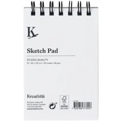Kreatima Studio Sketch spiralbundet skissblock F0 (100x150 mm), 100 ark, 80 g/m²