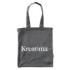 Kreatima tygkasse i gråsvart melerat tyg, 37×41 cm – 100% återvunnet material