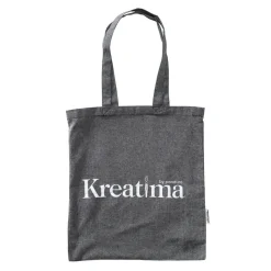 Kreatima tygkasse i gråsvart melerat tyg, 37×41 cm – 100% återvunnet material