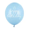 PartyDeco Latexballonger 6-pack Ø30 cm – ljusblåa med texten Happy birthday | Barn Ballonger