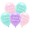 Barn PartyDeco Latexballonger 5-pack Ø26 cm – rosa tema med texten Happy Birthday