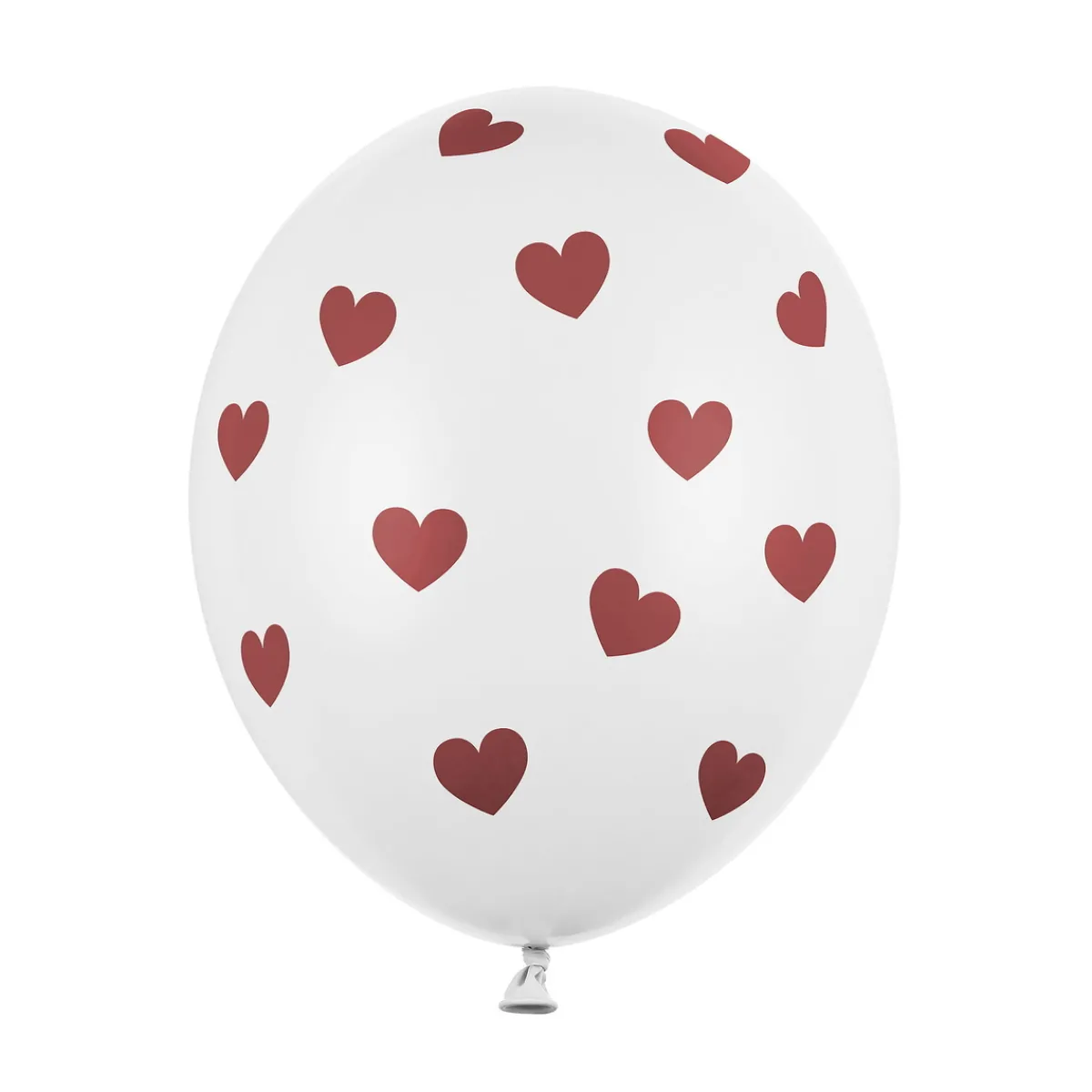 Barn PartyDeco Latexballonger 6-pack Ø30 cm – vita med röda hjärtan, fint till alla hjärtans dag!
