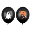 Barn PartyDeco Latexballonger, svarta ballonger till halloween med spöke & spökhus 6-pack, Ø30 cm