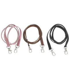 Barn Panduro Hobby Lädertyglar till käpphästar, 3 par – svart, rosa och brun, längd 120 cm