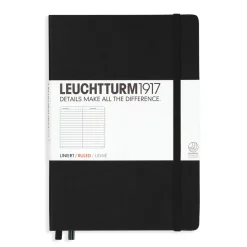 LEUCHTTURM1917 Notebook A5 Ruled Black – Hardcover
