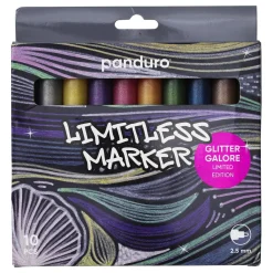 Panduro Limitless Limitless Markers Glitter Galore Set 10 – Ø2,5 mm akrylpennor med massor av glitter!