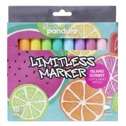 Panduro Limitless Limitless Markers Island Sorbet Set 10 – akrylpennor i fruktiga och pastelliga färger | Tuschpennor & Markers