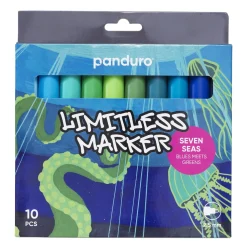 Panduro Limitless Limitless Markers Seven Seas Set 10 – akrylpennor i havets nyanser av blått & grönt