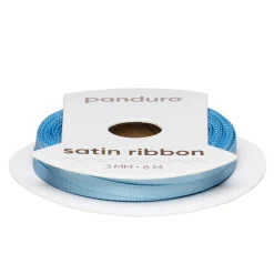 Panduro Hobby Ljusblått satinband – 3 mm brett och 8 meter långt | Satinband