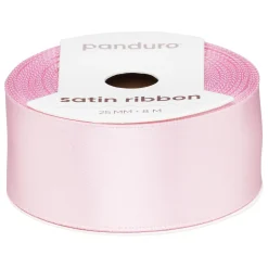 Panduro Hobby Ljusrosa satinband – 25 mm brett och 8 meter långt | Satinband