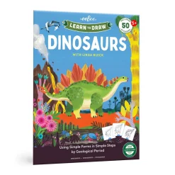 Eboo Lär dig teckna dinosaurier – lärorik målarbok med 50 stickers | Barn Målar- & Pysselböcker