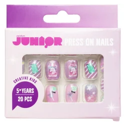 Panduro Hobby Lösnaglar barn press on 20 st. självhäftande med unicorn / enhörningar | Barn Ansikts- Och Nageldekor
