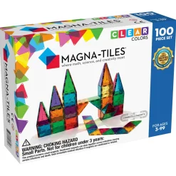 Barn MagnaTiles Magna-tiles 100 st – innovativa, färgglada och transparenta byggklossar med inbyggda magneter