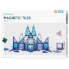 Panduro Hobby Magnetic Tiles Crystal Ice, 45 magnetiska brickor i olika former & härligt isiga färger | Barn Magnetleksaker