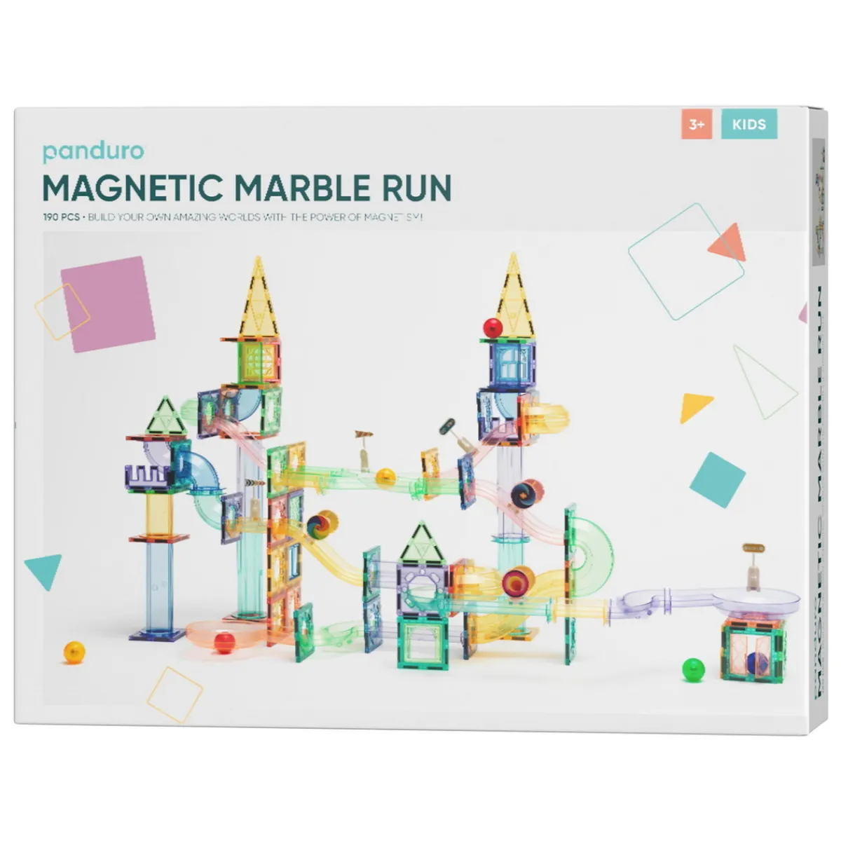 Panduro Hobby Magnetic Tiles Mega Marble Run 190 – bygg en enastående stor magnetisk kulbana! | Barn Magnetleksaker