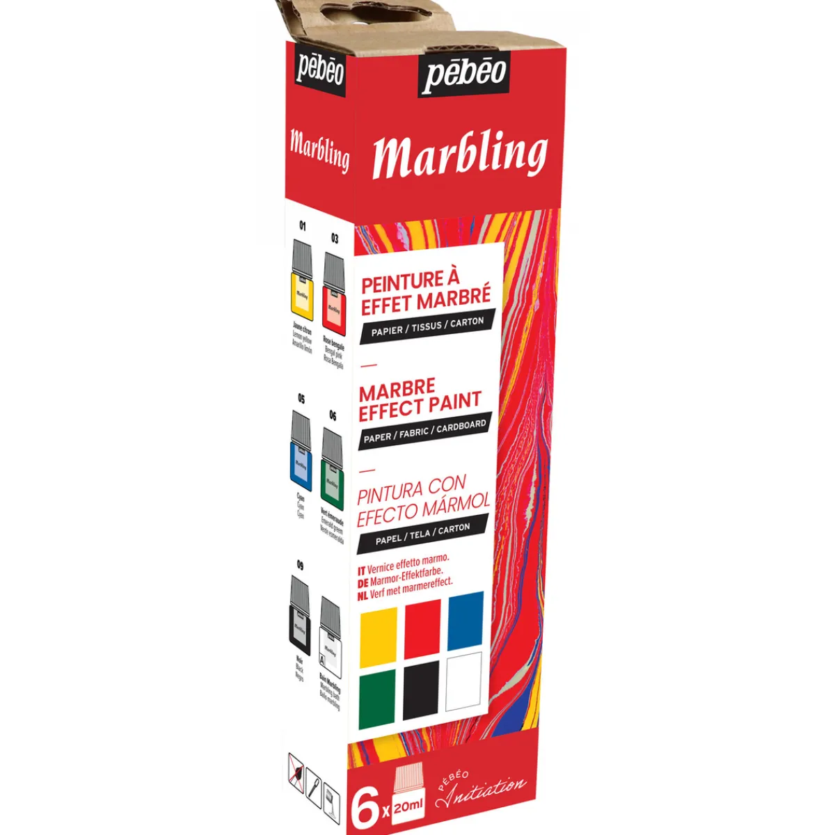 Pebeo Marmoreringsfärg set 6 × 20 ml