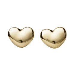 Panduro Jewellery Mellandel för smyckestillverkning, 2 st. guldfärgade hjärtan 10,8×8,4 mm, djup 5,9 mm, hål 2,8 mm | Metall
