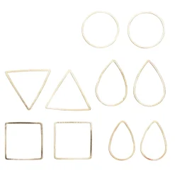 Panduro Jewellery Metallstommar / smyckesstommar – guldfärgad koppar, 10 st. 2 av varje format | Stommar