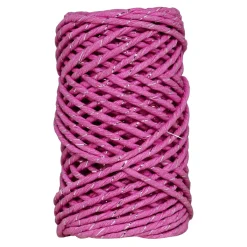 Panduro Hobby 20 meter långt cerise papperssnöre med guldtråd
