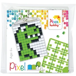 Barn Pixel Hobby Mini-kit pixelhobby dinosaur – med nyckelring 30×40 mm & 3×144 pixlar