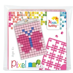 Barn Pixel Hobby Mini-kit pixelhobby fjäril – med nyckelring 30×40 mm & 3×144 pixlar