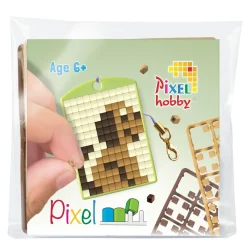 Pixel Hobby Mini-kit pixelhobby hund – med nyckelring 30×40 mm & 3×144 pixlar | Barn Diy-Kit