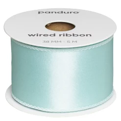 Panduro Hobby Mintgrönt satinband med stålkant – 38 mm brett och 5 meter långt